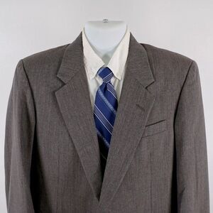 Hickey Freeman The Boardroom Wool Blend Beige Birdseye 2 Button Blazer 40R W/ Br